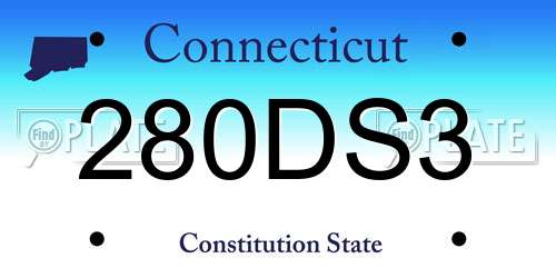280DS3 Connecticut License Plate