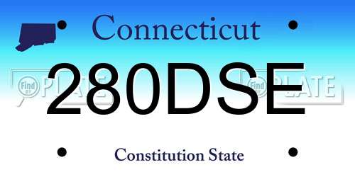 280DSE Connecticut License Plate