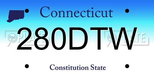 280DTW Connecticut License Plate