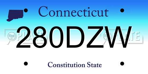 280DZW Connecticut License Plate