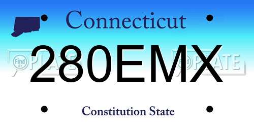280EMX Connecticut License Plate