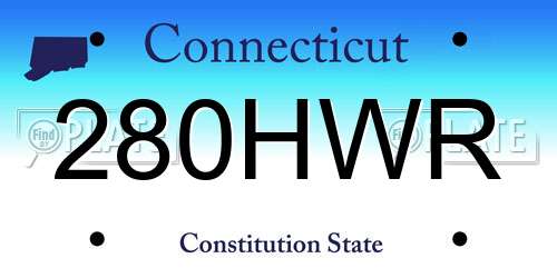 280HWR Connecticut License Plate