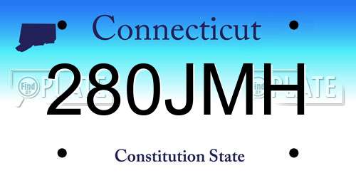 280JMH Connecticut License Plate