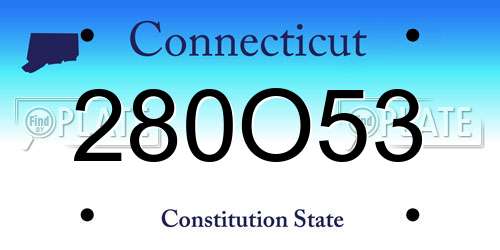 280O53 Connecticut License Plate