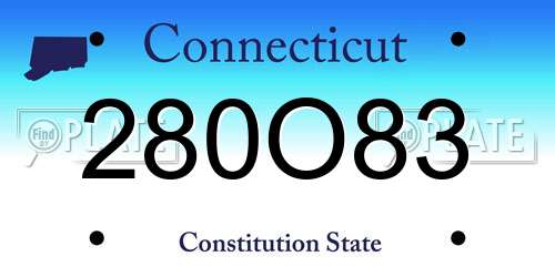 280O83 Connecticut License Plate