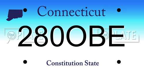 280OBE Connecticut License Plate