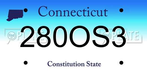 280OS3 Connecticut License Plate