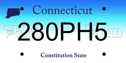 280PH5 Connecticut License Plate