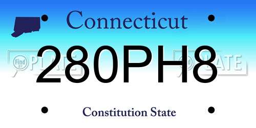 280PH8 Connecticut License Plate