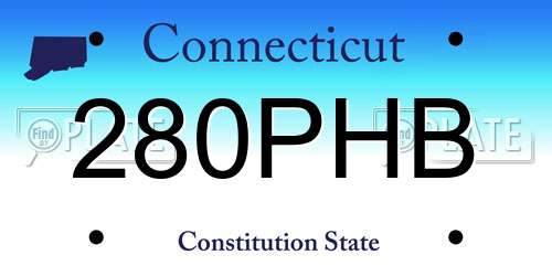280PHB Connecticut License Plate