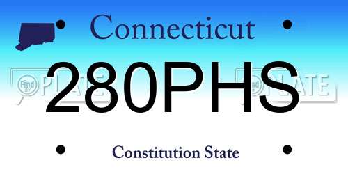 280PHS Connecticut License Plate