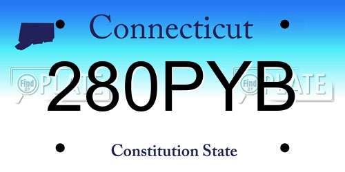 280PYB Connecticut License Plate