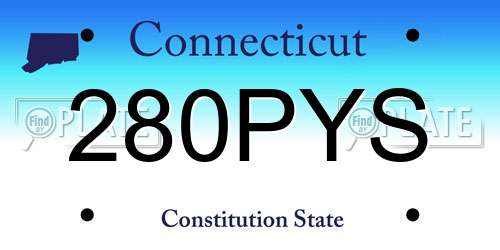 280PYS Connecticut License Plate