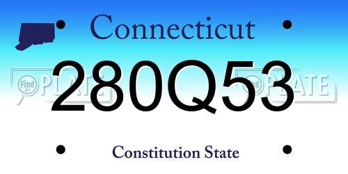 280Q53 Connecticut License Plate