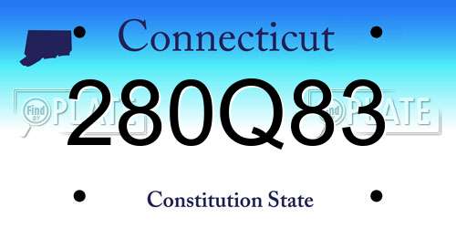 280Q83 Connecticut License Plate