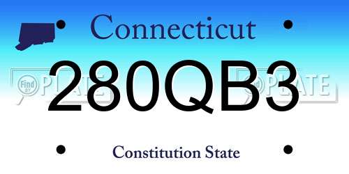 280QB3 Connecticut License Plate