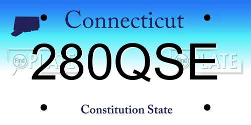 280QSE Connecticut License Plate