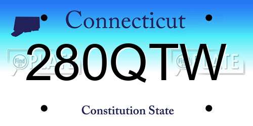 280QTW Connecticut License Plate