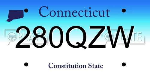 280QZW Connecticut License Plate