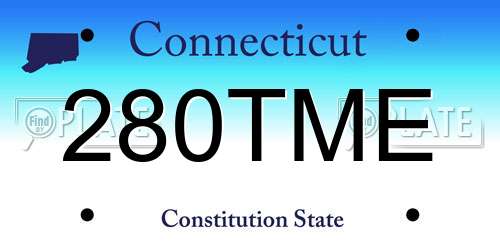 280TME Connecticut License Plate