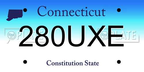 280UXE Connecticut License Plate