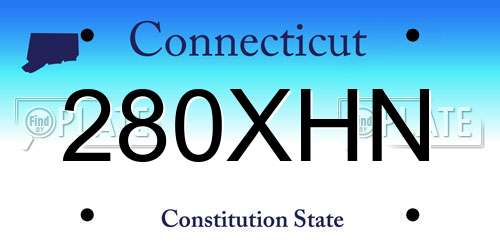 280XHN Connecticut License Plate