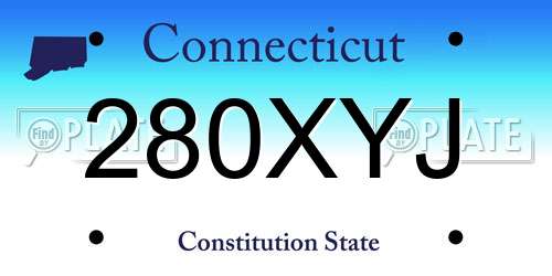 280XYJ Connecticut License Plate