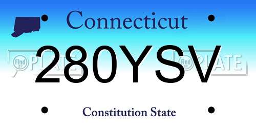 280YSV Connecticut License Plate