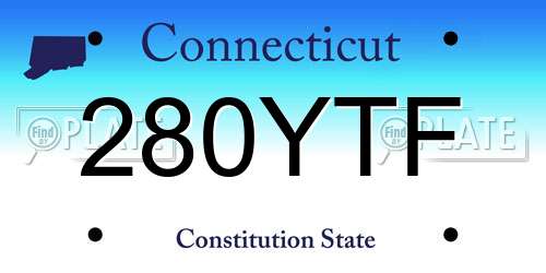 280YTF Connecticut License Plate