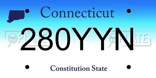 280YYN Connecticut License Plate