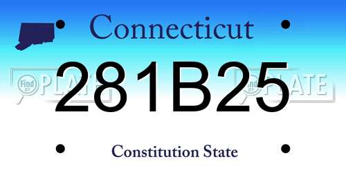 281B25 Connecticut License Plate