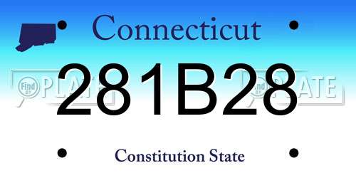 281B28 Connecticut License Plate