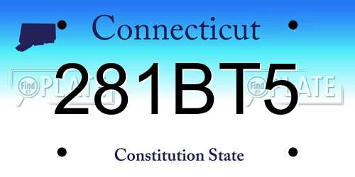 281BT5 Connecticut License Plate