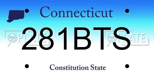 281BTS Connecticut License Plate