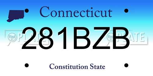 281BZB Connecticut License Plate