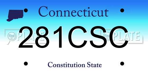 281CSC Connecticut License Plate