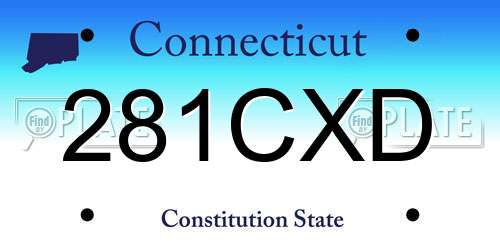 281CXD Connecticut License Plate