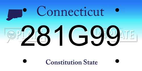 281G99 Connecticut License Plate