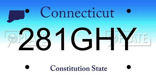 281GHY Connecticut License Plate