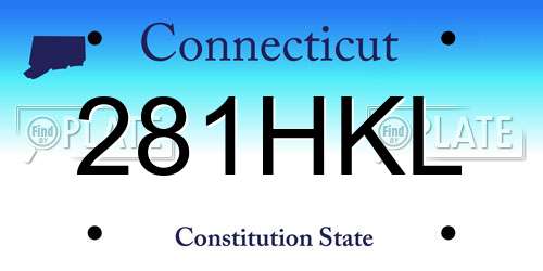 281HKL Connecticut License Plate