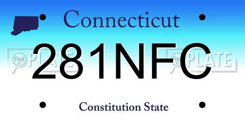 281NFC Connecticut License Plate