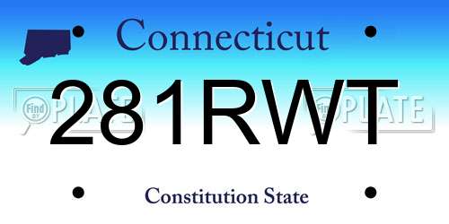 281RWT Connecticut License Plate