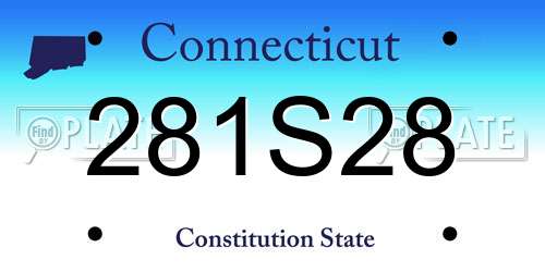 281S28 Connecticut License Plate