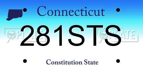 281STS Connecticut License Plate