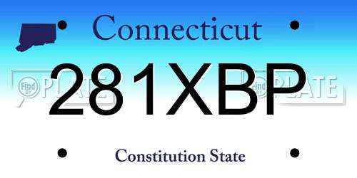281XBP Connecticut License Plate