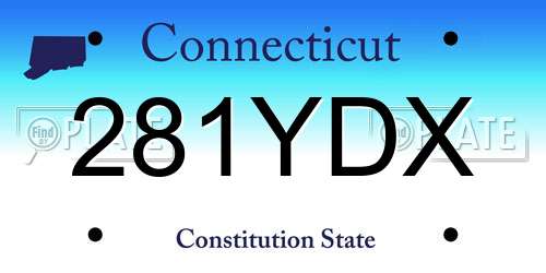 281YDX Connecticut License Plate