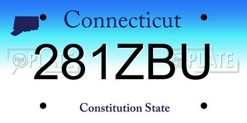 281ZBU Connecticut License Plate
