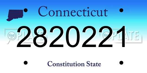 2820221 Connecticut License Plate