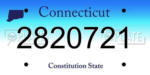 2820721 Connecticut License Plate