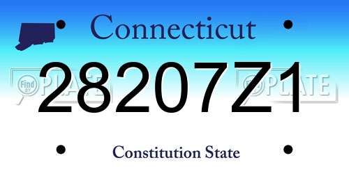 28207Z1 Connecticut License Plate